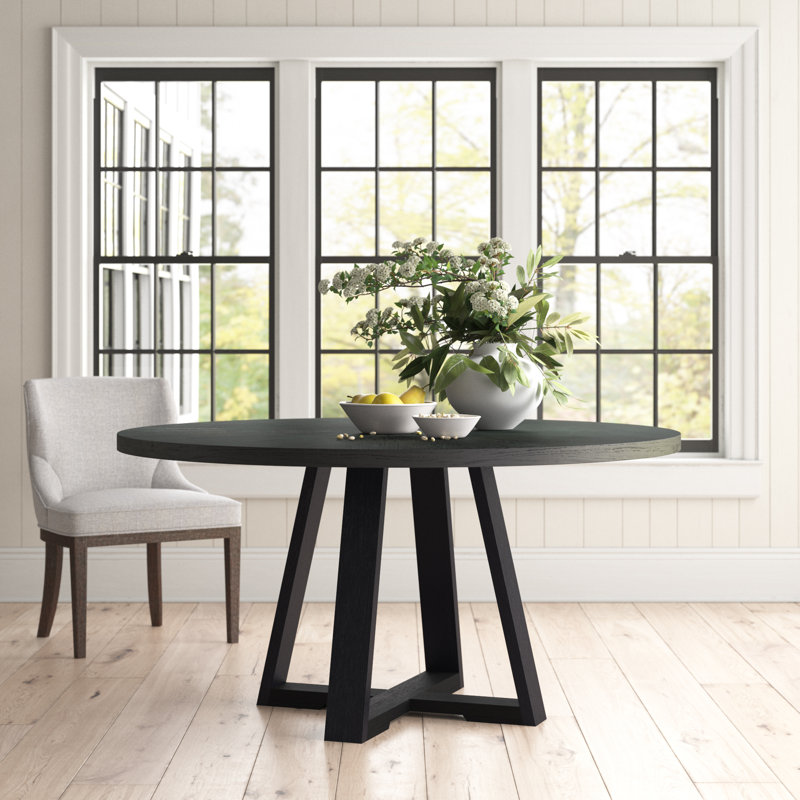 Birch Lane Evalee Gidran Round Black Dining Table Wayfair Birch lane evalee gidran round black dining table wayfair